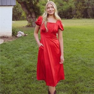 Red midi Jo west dress